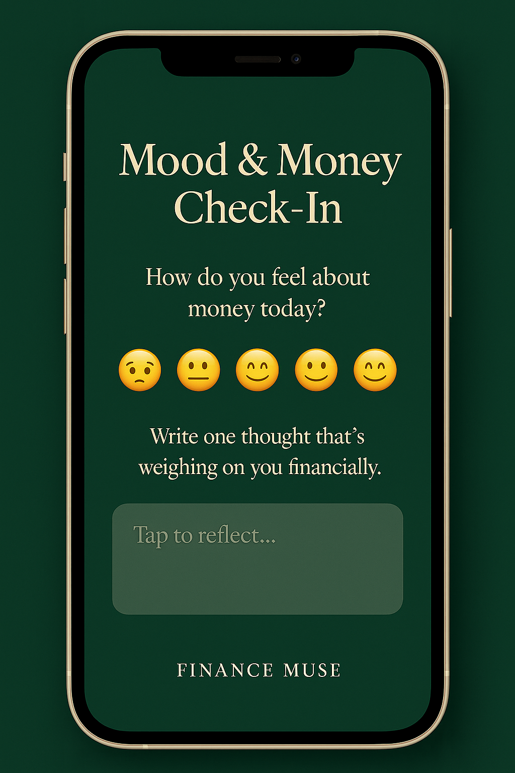 Mood & Money Check-In App Screen